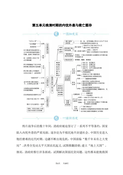高中历史必修第1册 第五单元晚清时期的内忧外患与救亡图存
