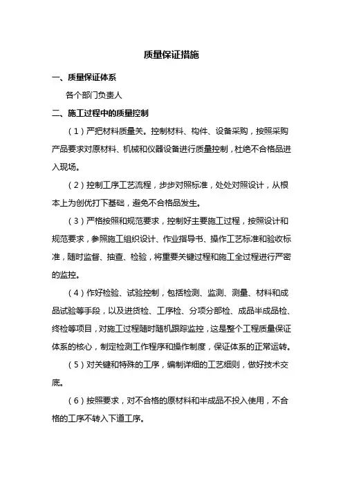 质量保证措施 (详细)