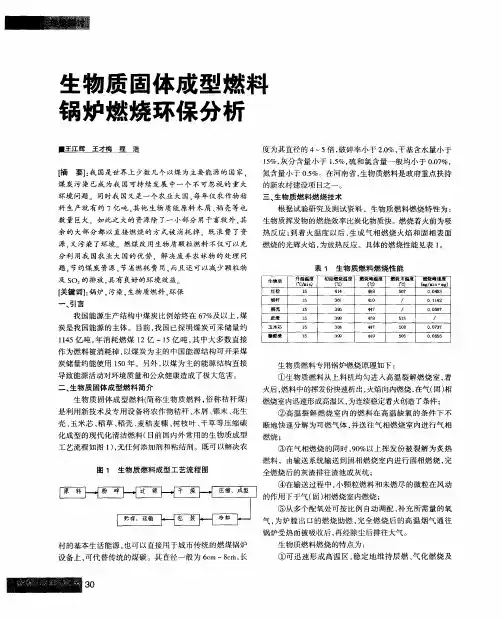 生物质固体成型燃料锅炉燃烧环保分析