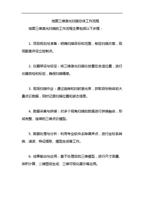 地面三维激光扫描总体工作流程