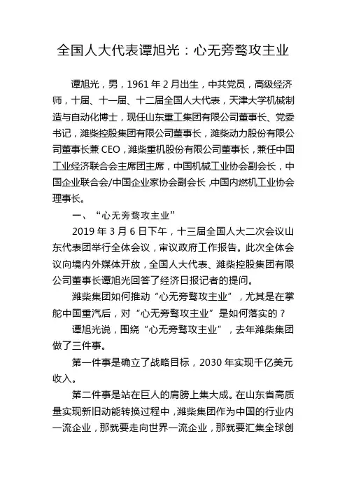 谭旭光-心无旁骛攻主业