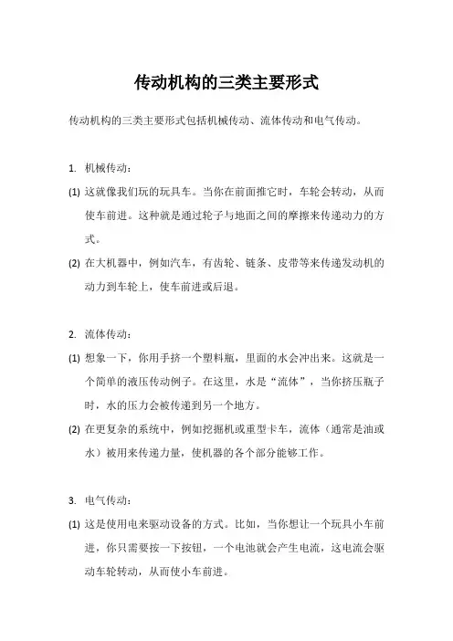 传动机构的三类主要形式