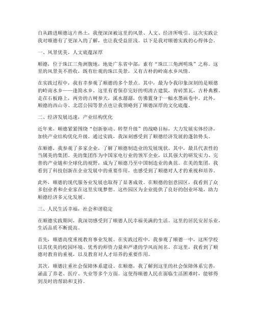 顺德实践心得体会作文
