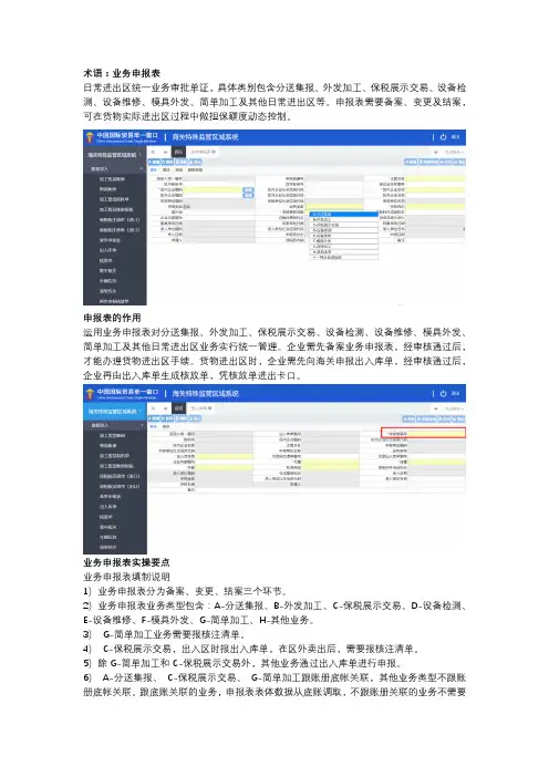 综保区金二丨业务申报表实操要点