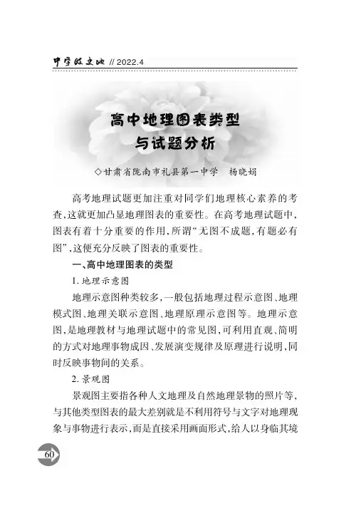 高中地理图表类型与试题分析