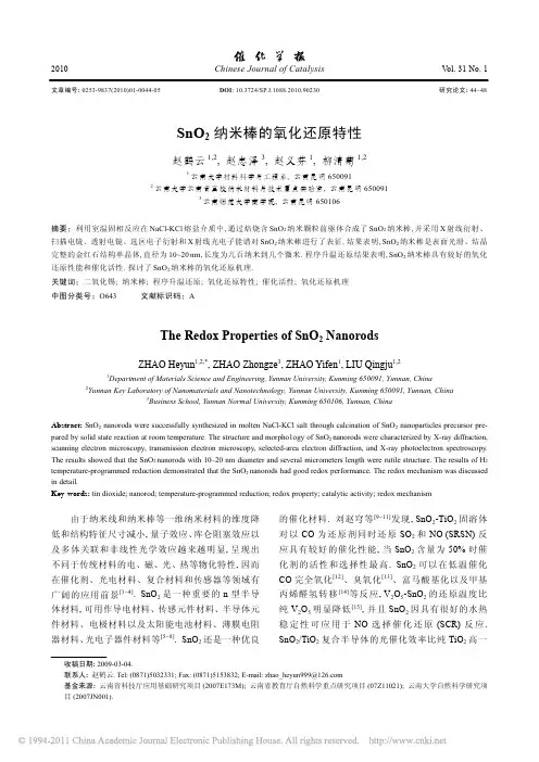 SnO_2纳米棒的氧化还原特性