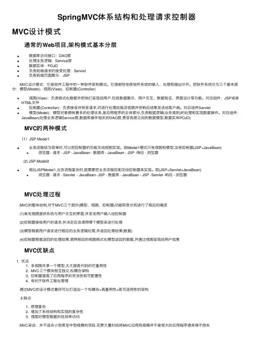 SpringMVC体系结构和处理请求控制器