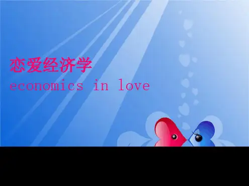 恋爱经济学讲解