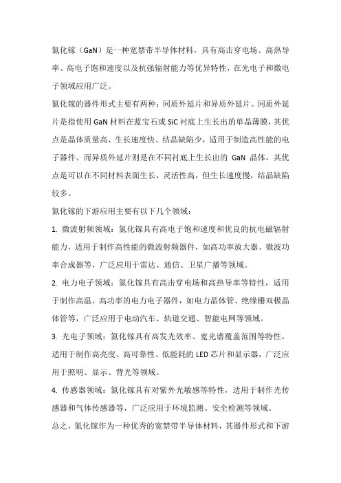 氮化镓主要器件形式和下游应用