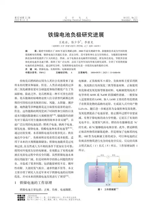 铁镍电池负极研究进展