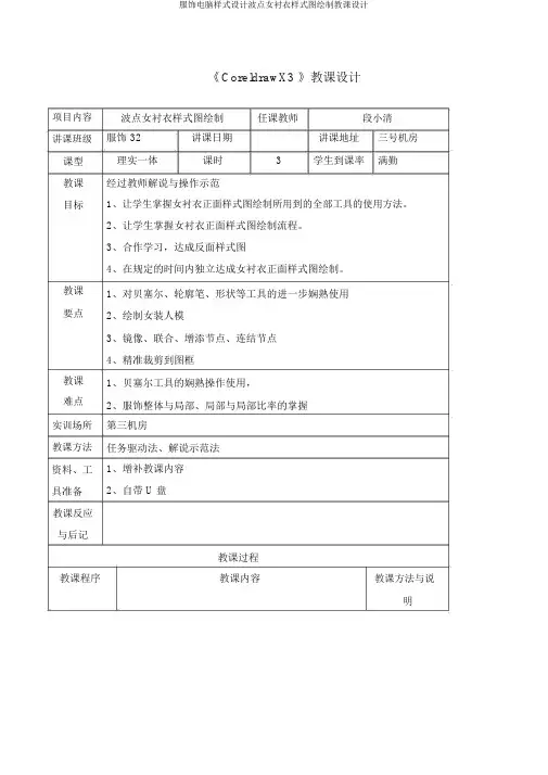 服装电脑款式设计波点女衬衣款式图绘制教案
