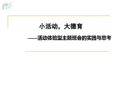 小活动-大德育—活动体验型主题班会的思考与实践(贾高见)---复件