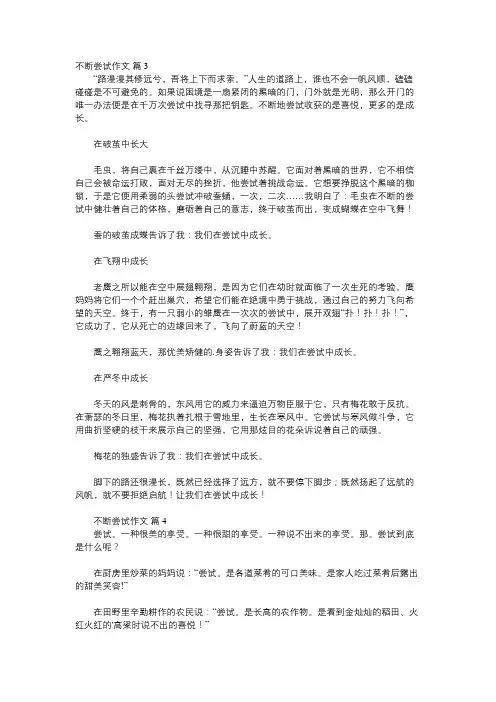有人说人生需要不断尝试做新的事情作文