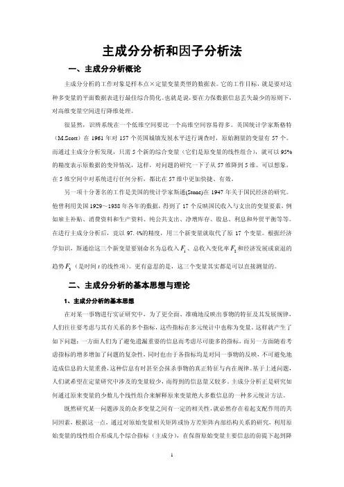 主成分分析和因子分析(朱艳科)