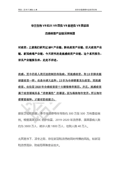 华兰生物VS科兴VS百克VS金迪克VS赛诺菲：流感疫苗产业链深度梳理