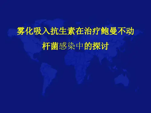 抗生素雾化吸入在治疗鲍曼不动杆菌中的作用PPT课件可编辑全文
