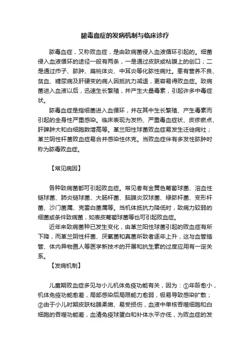 脓毒血症的发病机制与临床诊疗
