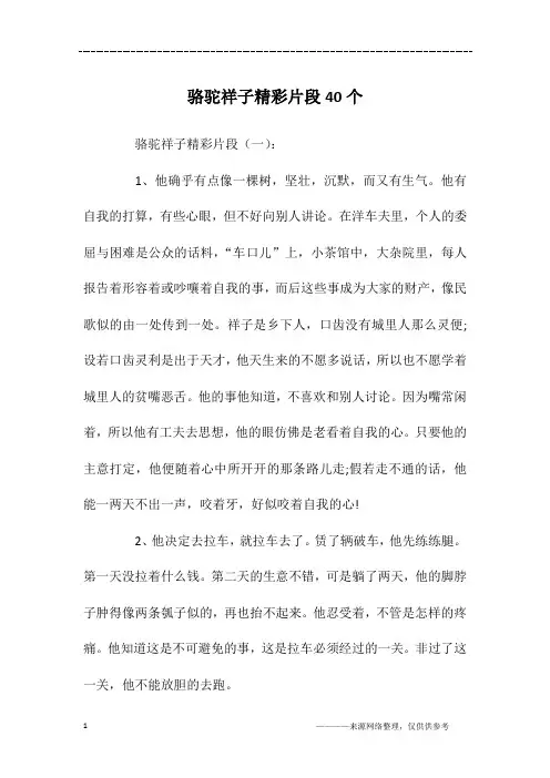 骆驼祥子精彩片段40个