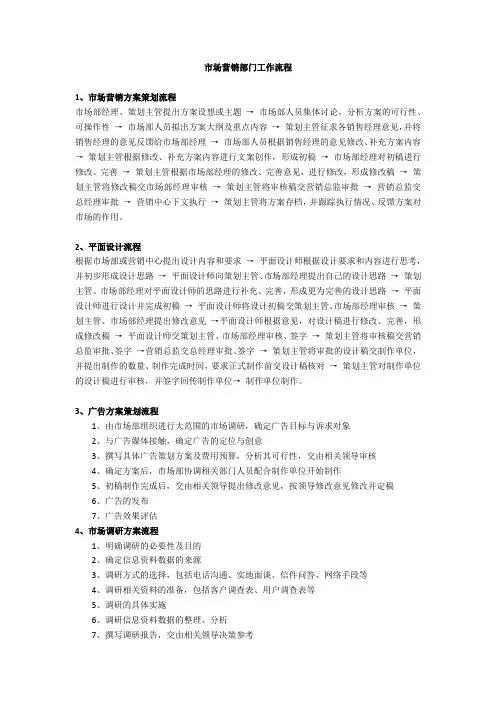 营销市场部工作流程