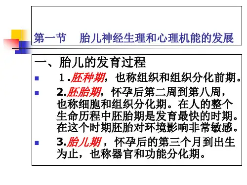 胎儿的生理心理发展精品PPT课件