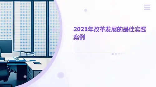 2023年改革发展的最佳实践案例
