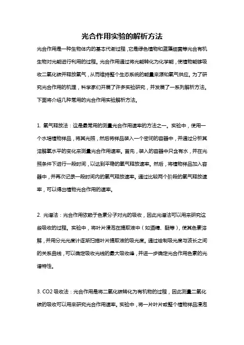 光合作用实验的解析方法