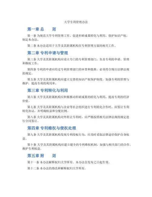 大学专利管理办法
