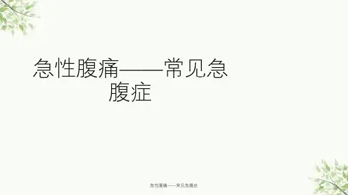 急性腹痛——常见急腹症课件