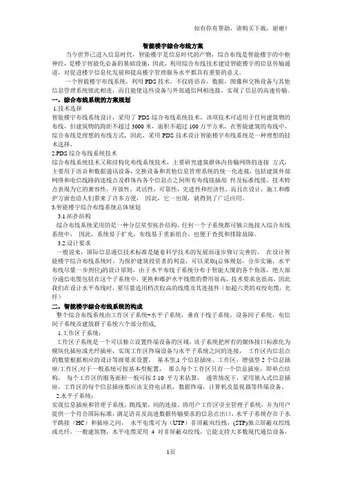 智能楼宇综合布线方案