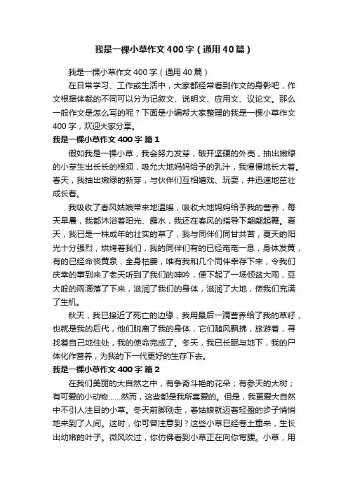 我是一棵小草作文400字（通用40篇）