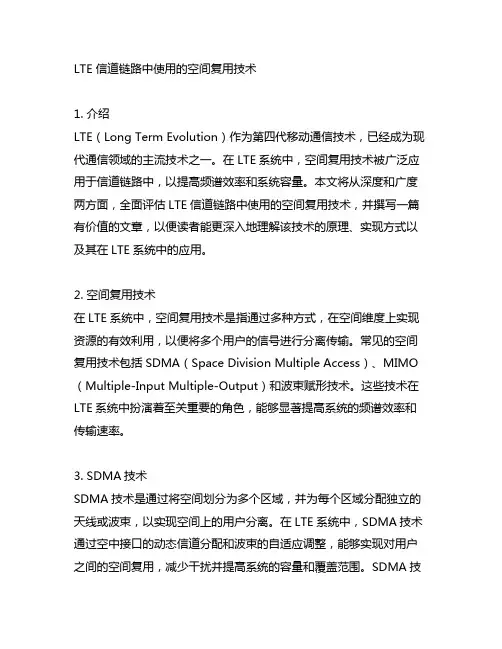 lte 信道链路中使用的空间复用技术