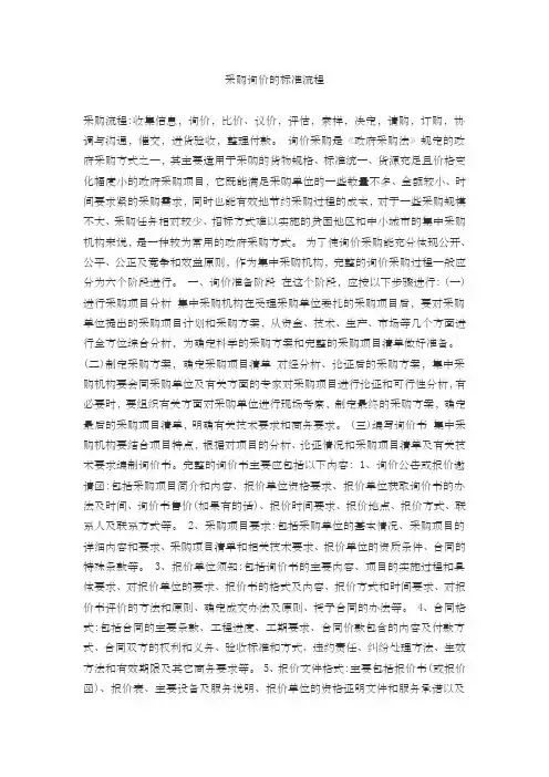 采购询价的标准流程