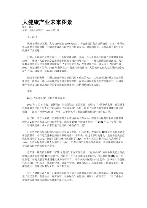 大健康产业未来图景    