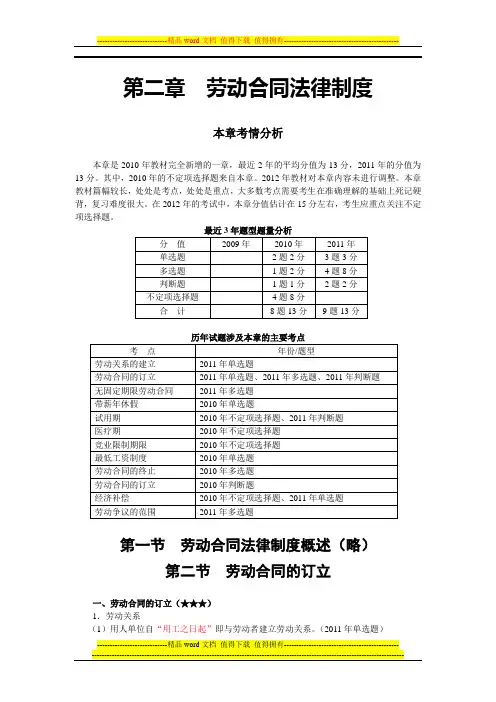 2012年初级经济法_第二章_劳动合同法律制度(1)