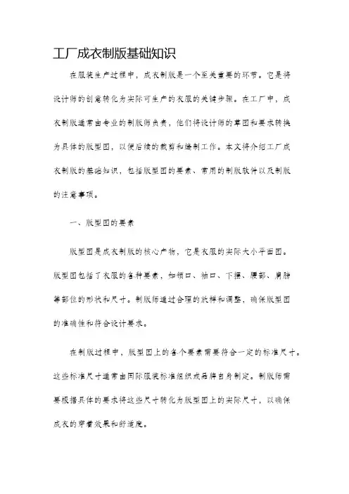 工厂成衣制版基础知识