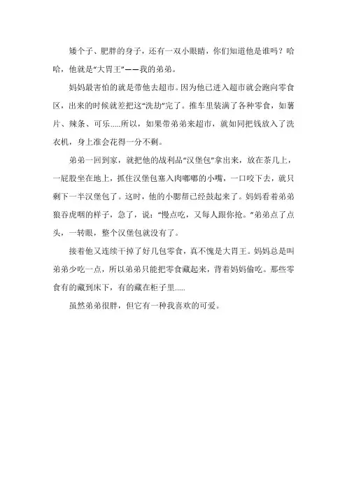 描述人物大胃王的作文
