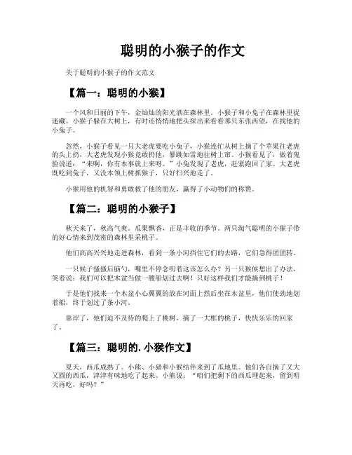 聪明的小猴子的作文