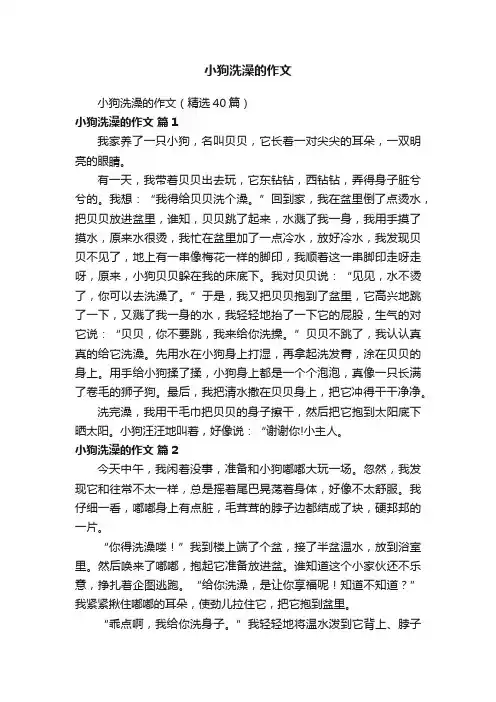 小狗洗澡的作文（精选40篇）