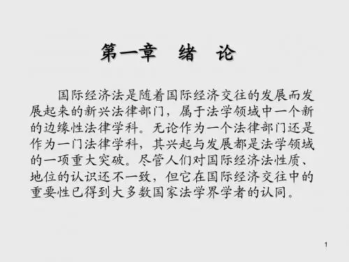 国际经济法学第一章  绪 论