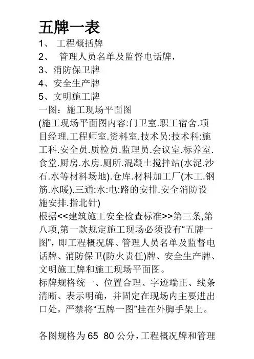 建筑施工五图一表