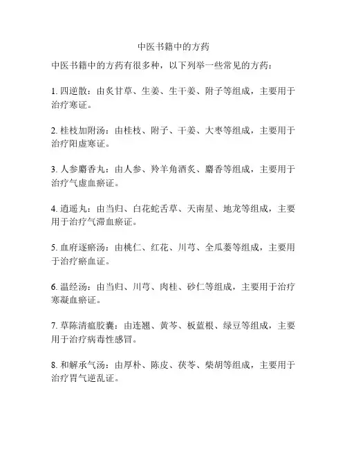 中医书籍中的方药