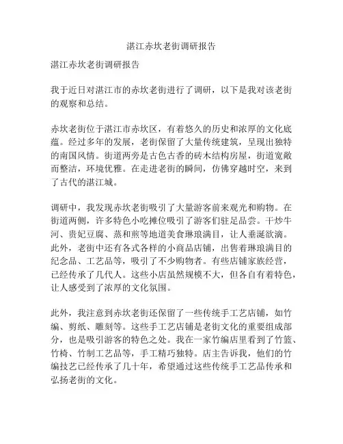 湛江赤坎老街调研报告