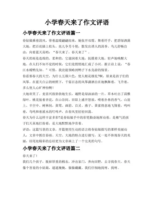 小学春天来了作文评语