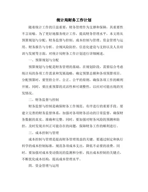 统计局财务工作计划