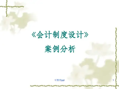 会计制度设计》案例分析
