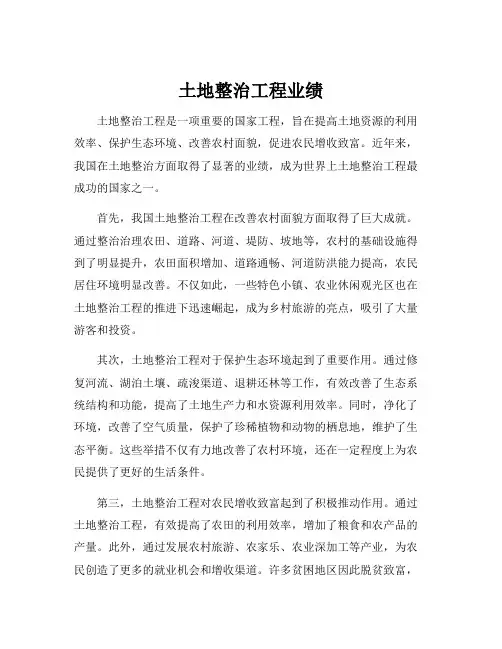 土地整治工程业绩