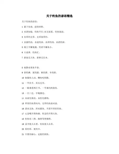 关于钓鱼的谚语精选