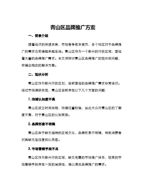 青山区品牌推广方案