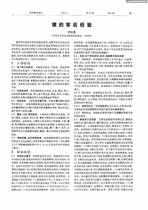 猪的宰后检验
