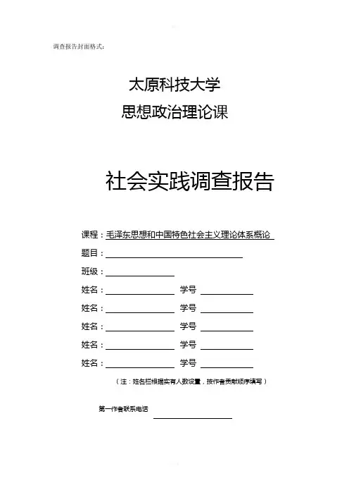 调查报告封面格式